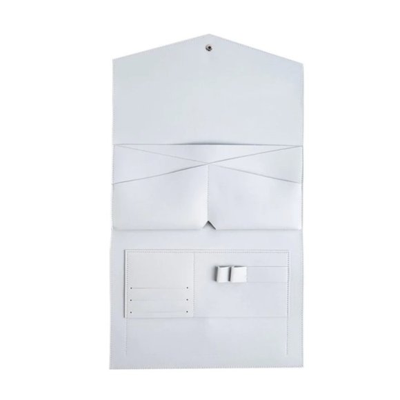 Glass Ladder & Co Light Grey Megan Vegan Leather Portfolio Clutch Tech Organizer - Picture 1 of 7